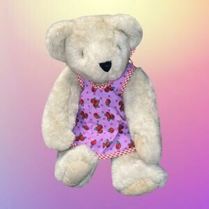 Vermont Teddy Bear 1992 Plush Hand Jointed USA 18" Cowgirl Vest Apron Vintage